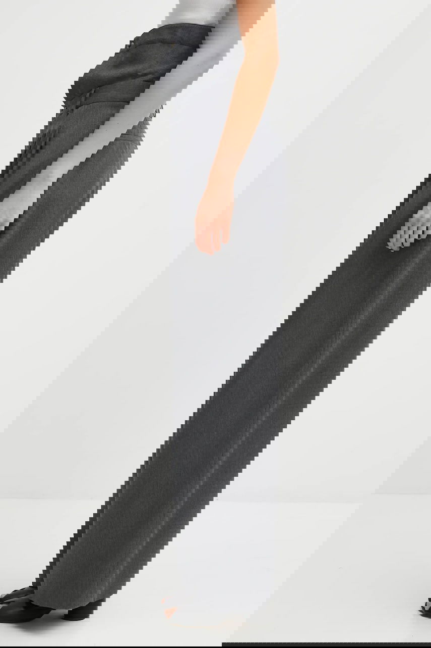 Панталони JW Anderson JW Anderson Fold Over High Waist Wide Leg Trousers Сиво | TR0414.PG1821, 1