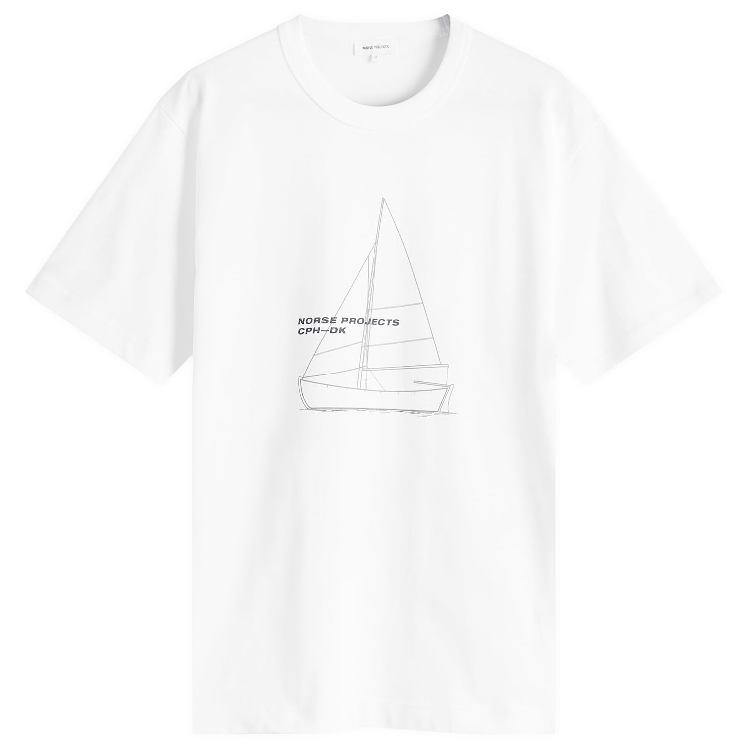 Тениска NORSE PROJECTS Holger Boat Print T-Shirt, Size Medium Бяло | N01-0677-0001, 1