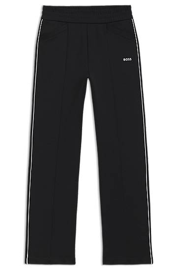 Спортни панталони BOSS BOSS Straight-Fit Tracksuit Bottoms with Piping Черно | 50544183, 0