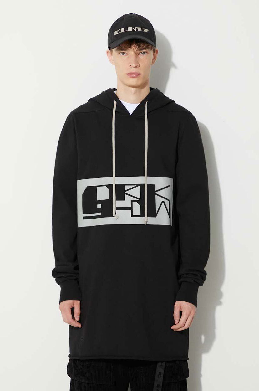 Суитчър Rick Owens Printed Hoodie Черно | DU02C5285.RIGEP2