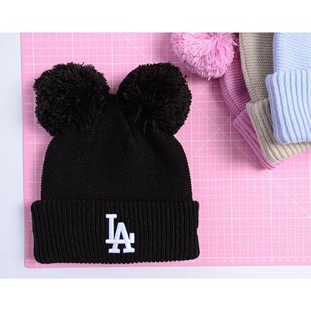 Шапка New Era LA Dodgers Double Pom Beanie Розово | 60565279, 1