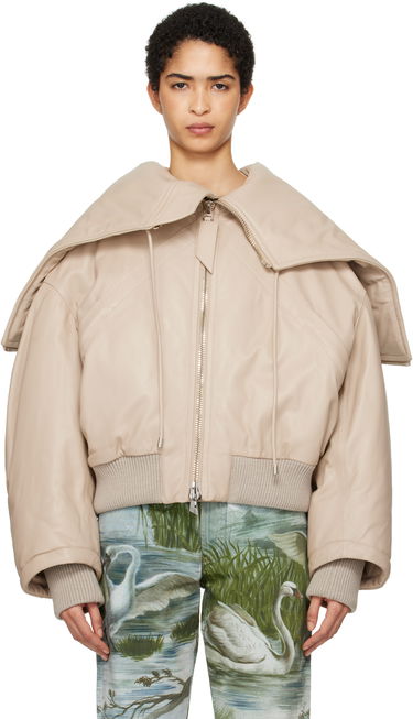 Яке бомбър The Attico The Attico Padded Leather Bomber Jacket Бежово | 250WCB00062 LBT128AA, 0