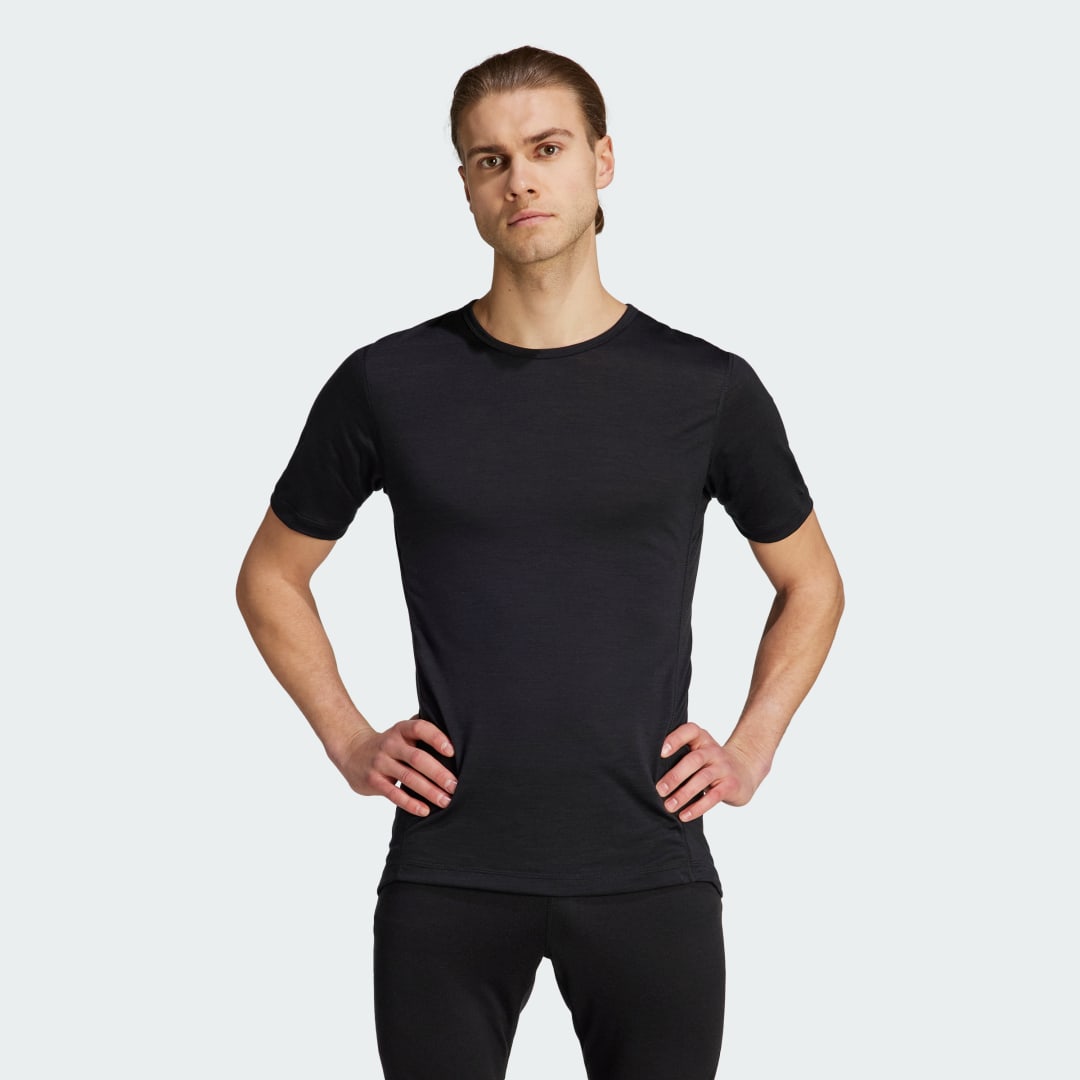 Тениска adidas Originals Xperior Merino 150 Baselayer T-Shirt Черно | HZ8551, 1