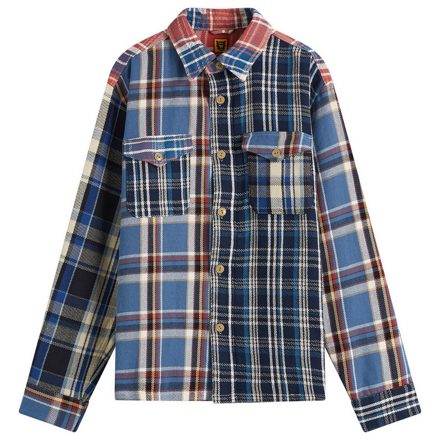 Риза Human Made Human Made Crazy Check Long Sleeve Shirt Синьо | HM28SH014-BL, 0