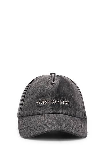 Cotton-twill Cap "Kiss me not"