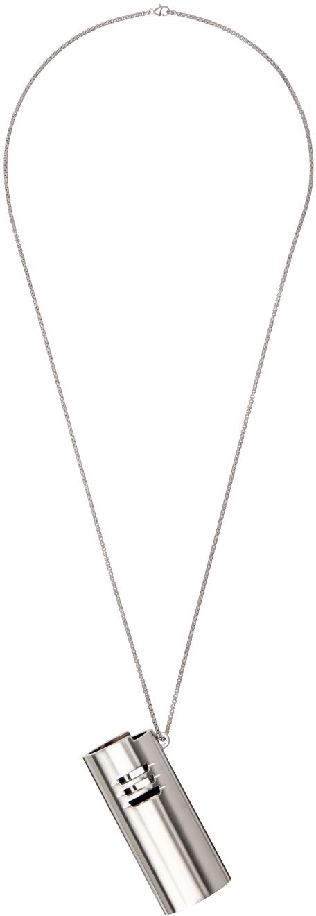 Колие Rick Owens Silver Porterville Lighter Holder Charm Necklace Сиво | RJ0000092 MMA, 0