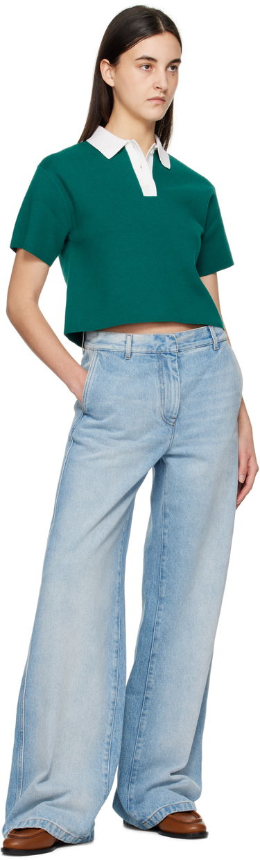 Поло тениска JW Anderson JW Anderson Cropped Knitted Polo Зелено | KW1358-YN0398, 3