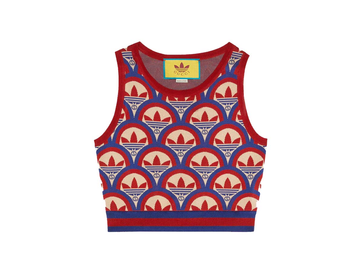 Пуловер Gucci adidas x Jacquard Top Red/Blue Червено | 702871 XKCDO 6431, 0