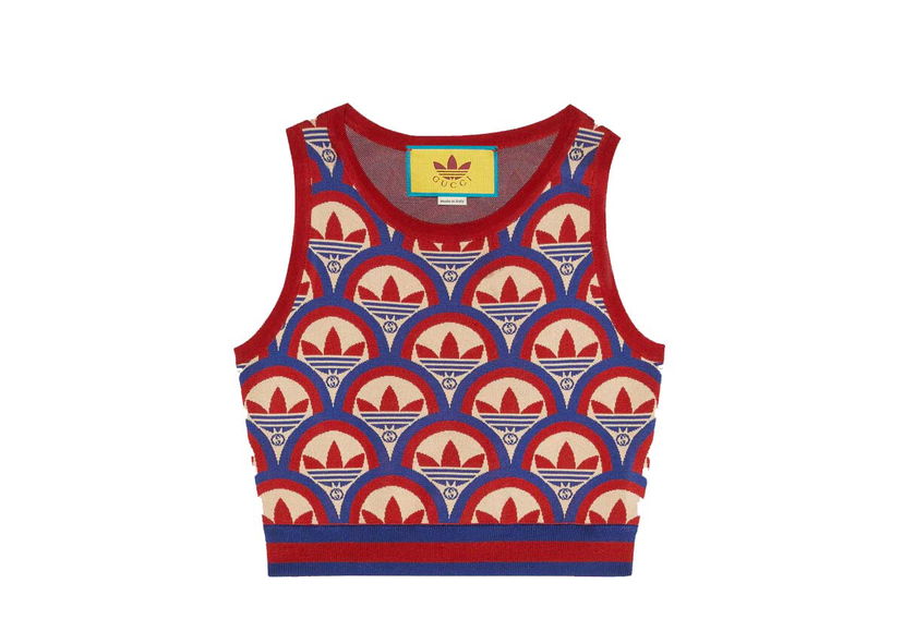 Пуловер Gucci adidas x Jacquard Top Red/Blue Червено | 702871 XKCDO 6431
