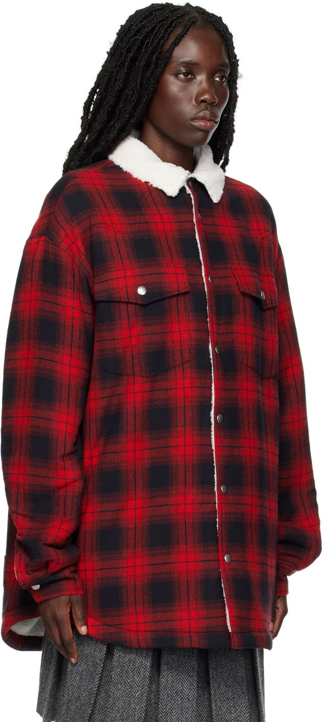 Риза We11done We11done Check Sherpa Collar Jacket Червено | WD-SH3-22-141-U-RD, 1