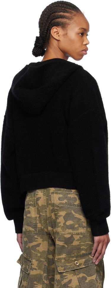 Суитчър We11done We11done Cashmere Knit Zip-Up Hoodie Черно | WD-KJ0-25-675-W-BK, 2