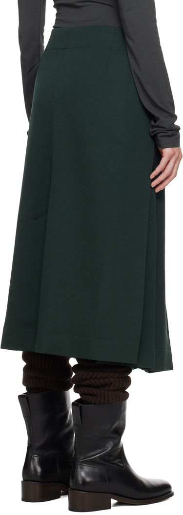 Пола LEMAIRE Lemaire Pleated Wrap Midi Skirt Зелено | SK1016 LF1123, 2