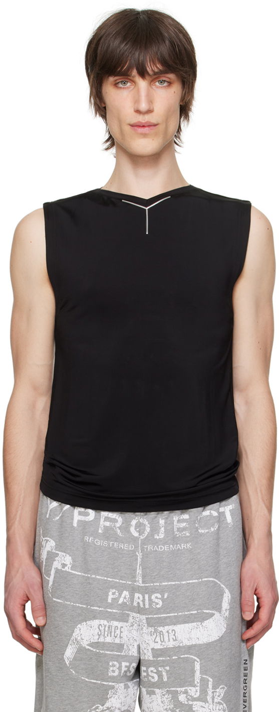 Потник Y/PROJECT Black V-Neck Tank Top Черно | 204TS007