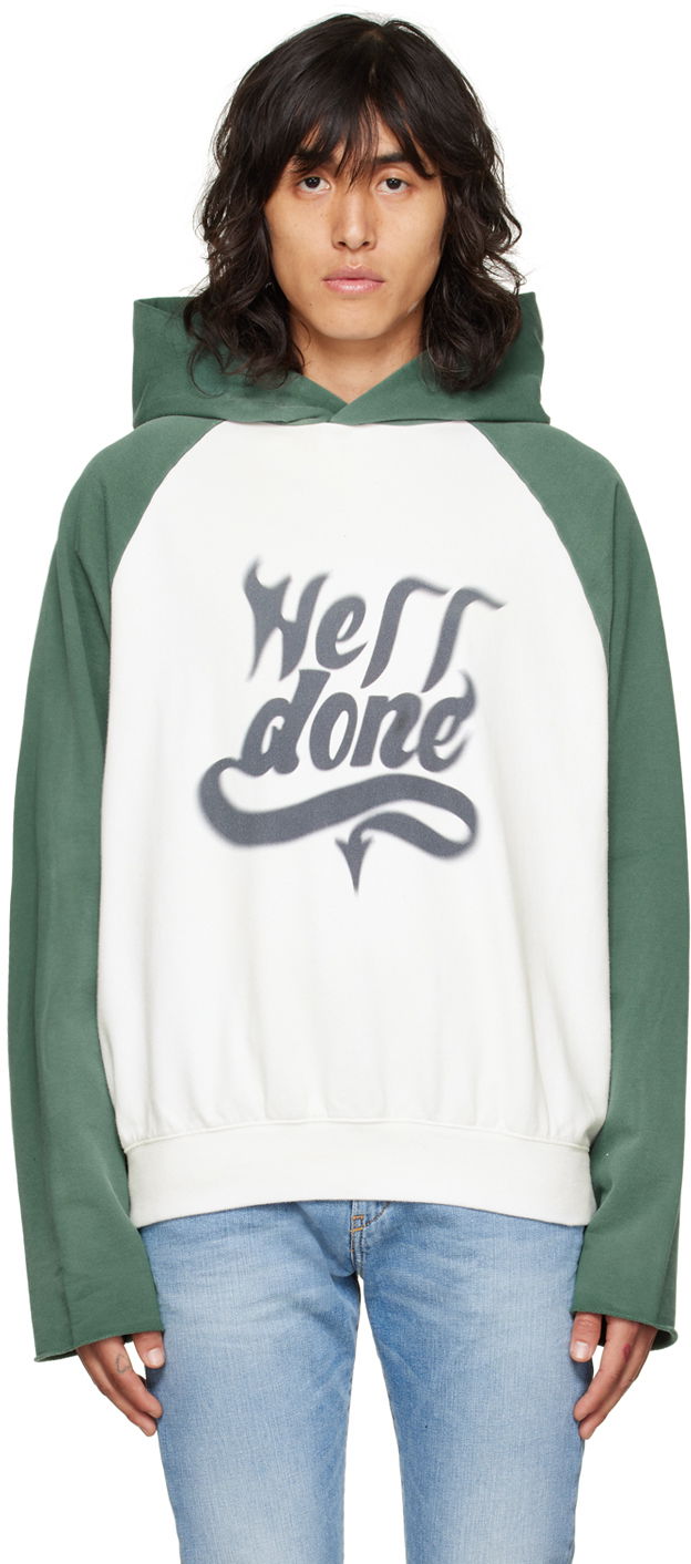 Суитчър We11done We11done Graphic Print Hoodie Бяло | WD-TH3-22-802-U-GR, 0
