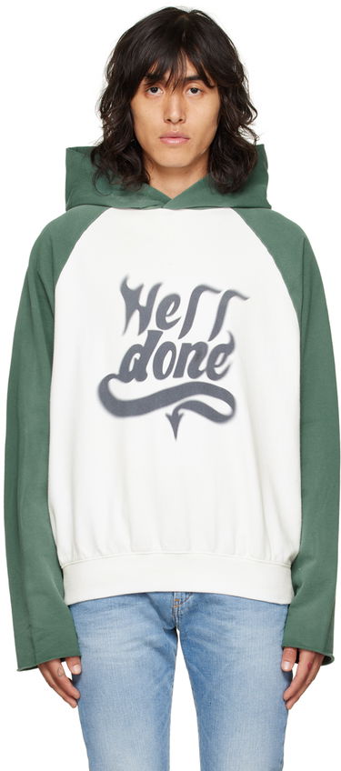 Суитчър We11done We11done Graphic Print Hoodie Бяло | WD-TH3-22-802-U-GR, 0
