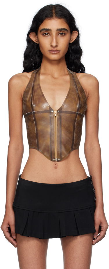 Потник Miaou Miaou Mara Latex Halter Top Кафяво | 7048LTXLEO, 0