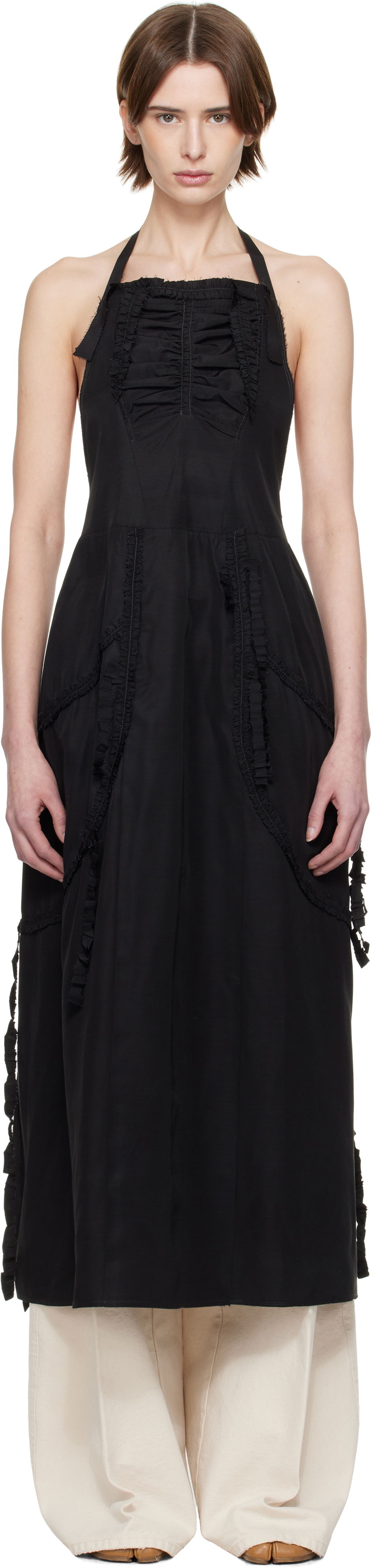 Pокля Maison Margiela Maison Margiela Apron Midi Dress Черно | S51TH0091 M35381, 0