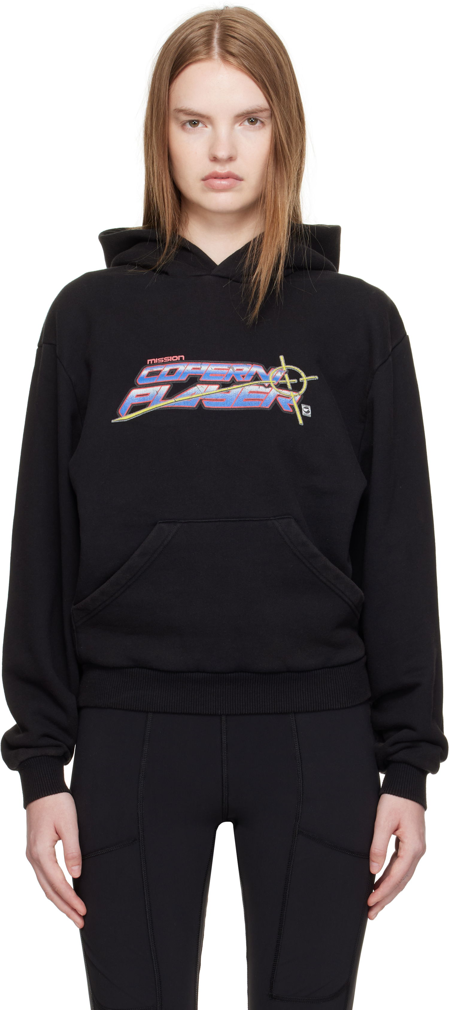 Суитчър Coperni Coperni Slogan Graphic Hoodie Черно | COPJS15PF5018, 0