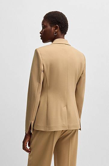 Яке BOSS Slim Fit Blazer with Zipped Pockets Бежово | 50530885, 1