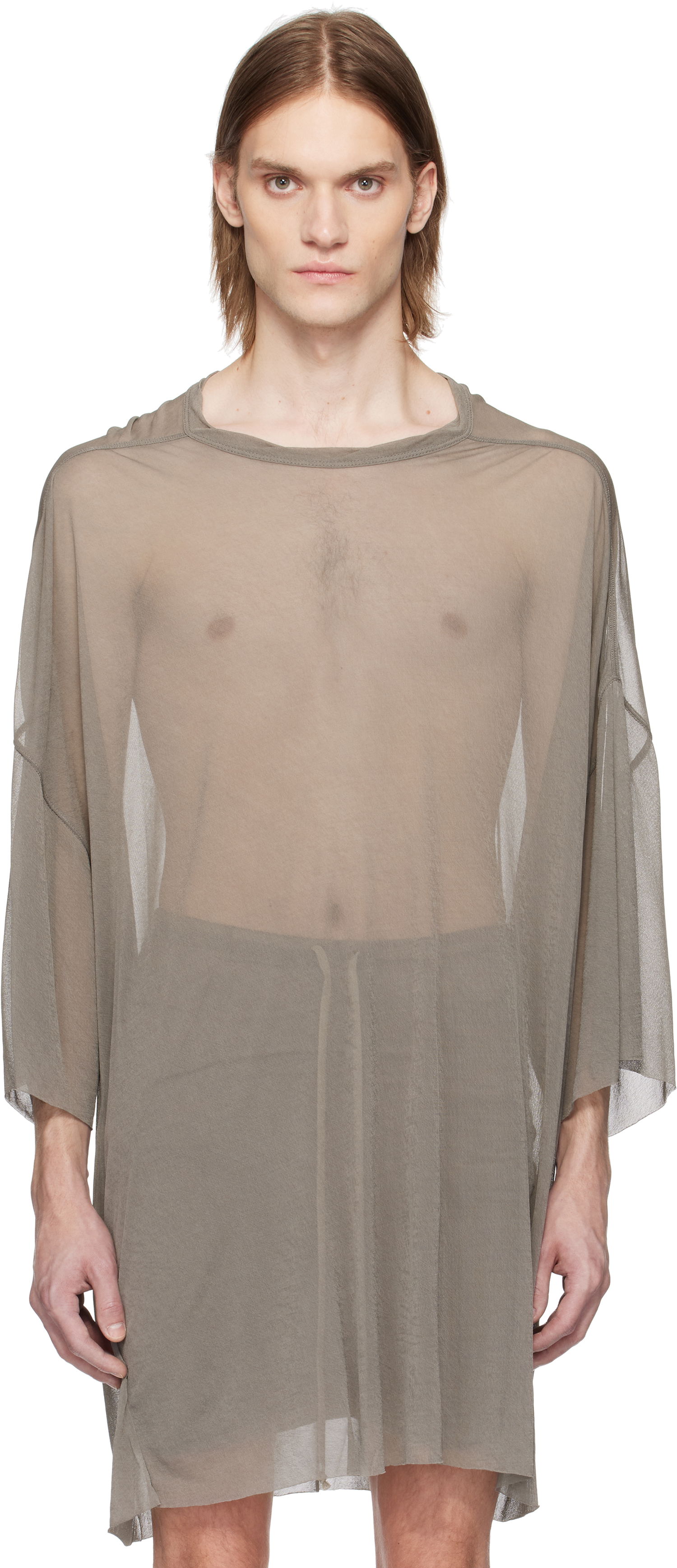 Тениска Rick Owens Rick Owens Hollywood Tommy Sheer T-Shirt Сиво | RR01E5283 JCR, 0
