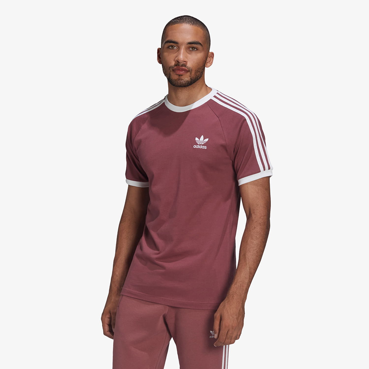 Тениска adidas Originals 3-Stripes Tee Бургунди | HE9548, 0