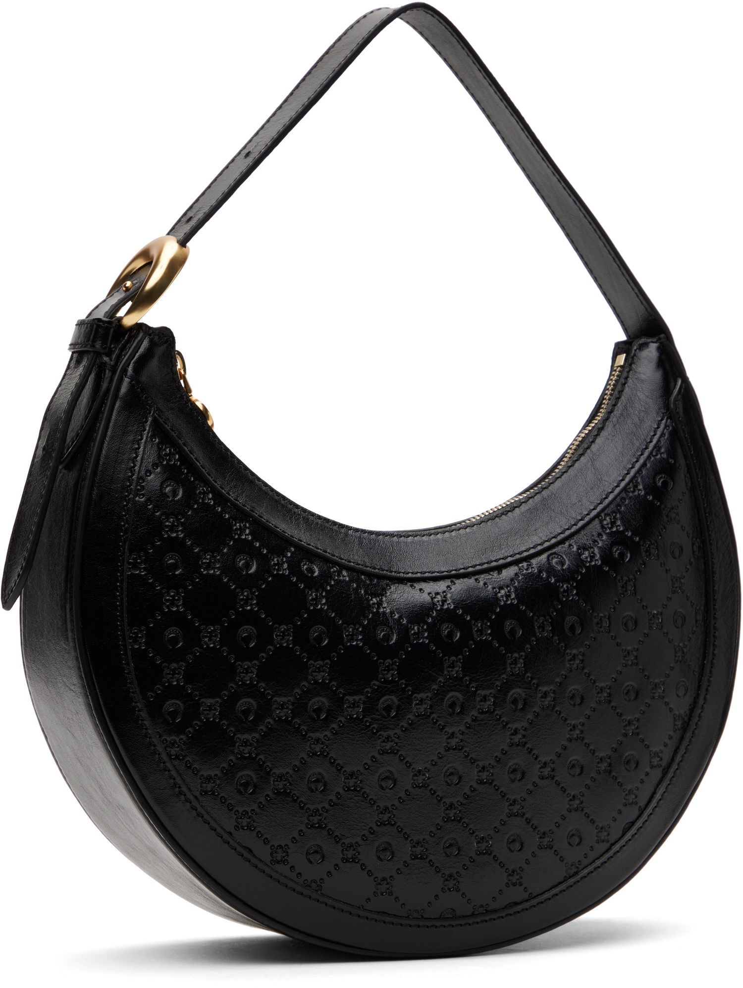Дамска чанта Marine Serre Marine Serre Moonogram Embossed Leather Eclips Bag Черно | WBA020A CLEA0051, 1