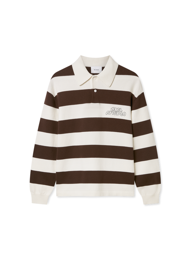 Rey Striped Long-Sleeve Polo Sweater