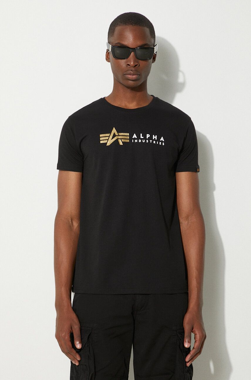 Тениска Alpha Industries T-Shirt With Print Черно | 118502FP.03, 0