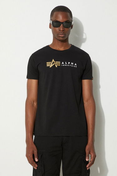 Тениска Alpha Industries T-Shirt With Print Черно | 118502FP.03, 0