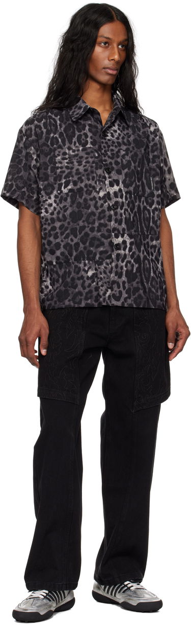 Риза Andersson Bell Andersson Bell Leopard Print Shirt Черно | atb1277m, 3