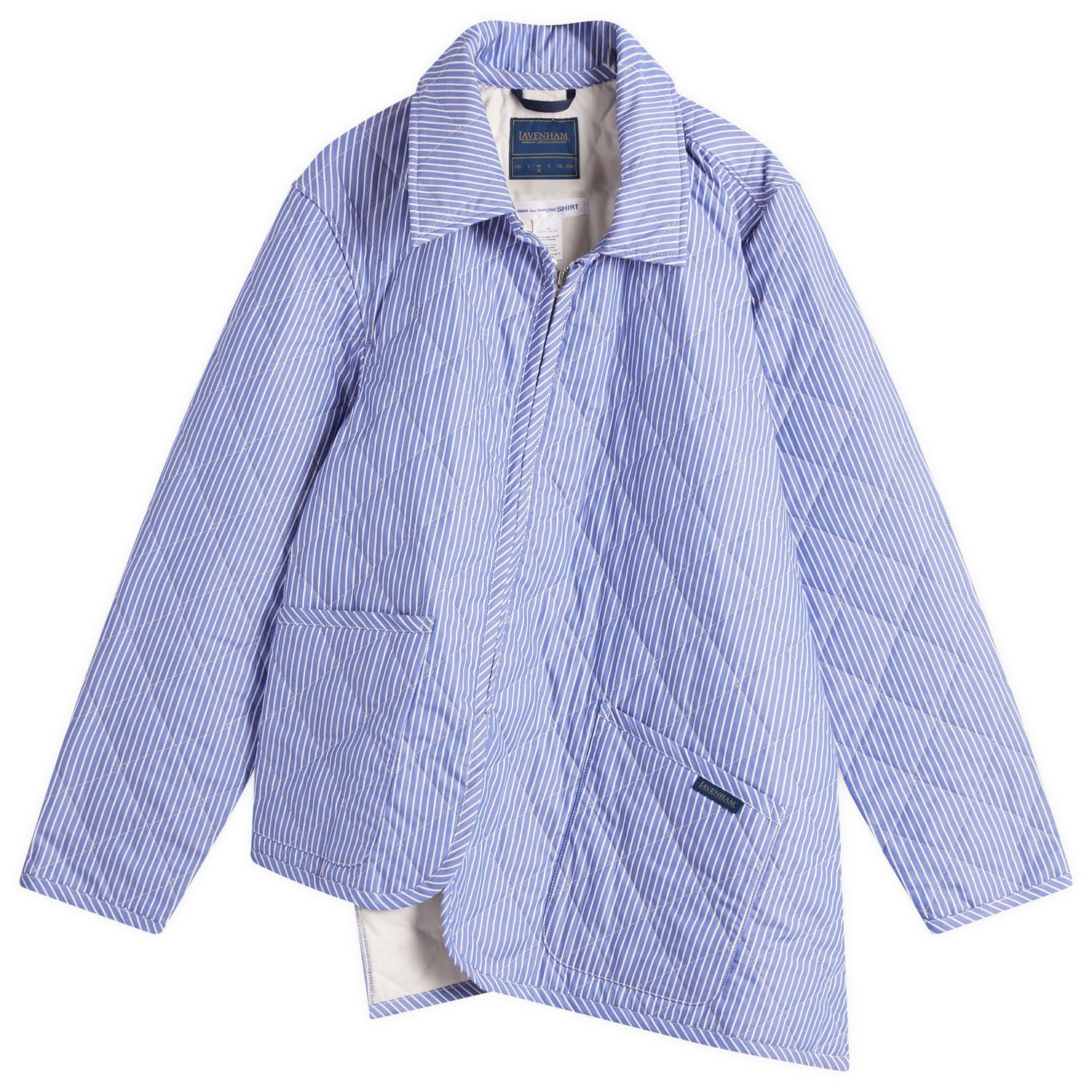 Пухо яке Comme des Garçons Comme des Garçons SHIRT x Lavenham Striped Quilted Jacket Синьо | FO-J522-051-2, 0