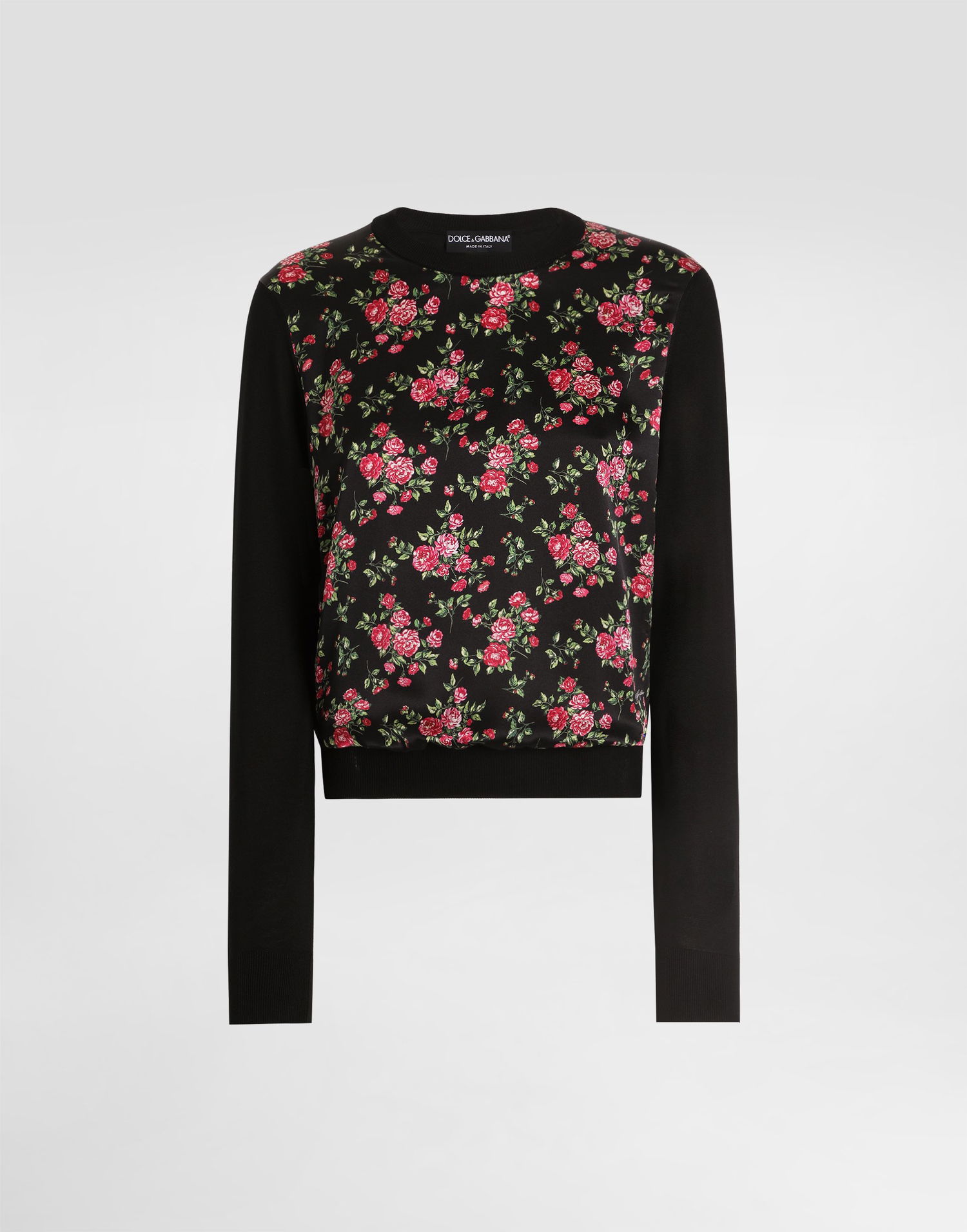 Пуловер Dolce & Gabbana Small Rose Bouquets-print Silk And Satin Pullover Многоцветен | FXX31TJBSOPHN5XP, 0
