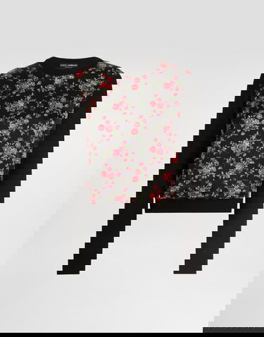 Пуловер Dolce & Gabbana Small Rose Bouquets-print Silk And Satin Pullover Многоцветен | FXX31TJBSOPHN5XP, 0