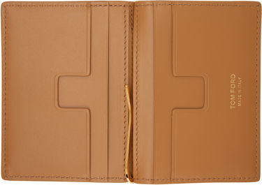 Портфейл Tom Ford Tom Ford Nubuck Folding Money Clip Card Holder Кафяво | Y0340-LCL449G, 2