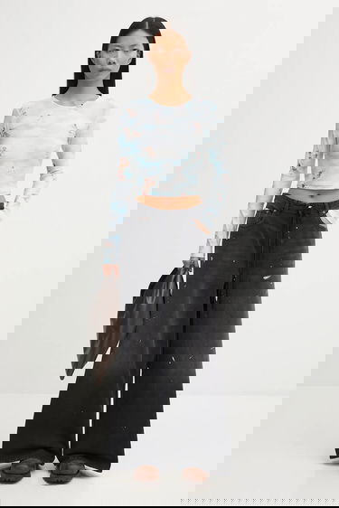 Съкратен топ Fiorucci Beatitudo Print Long Sleeve Crop Многоцветен | W25FWTLO003LY01BL02, 4