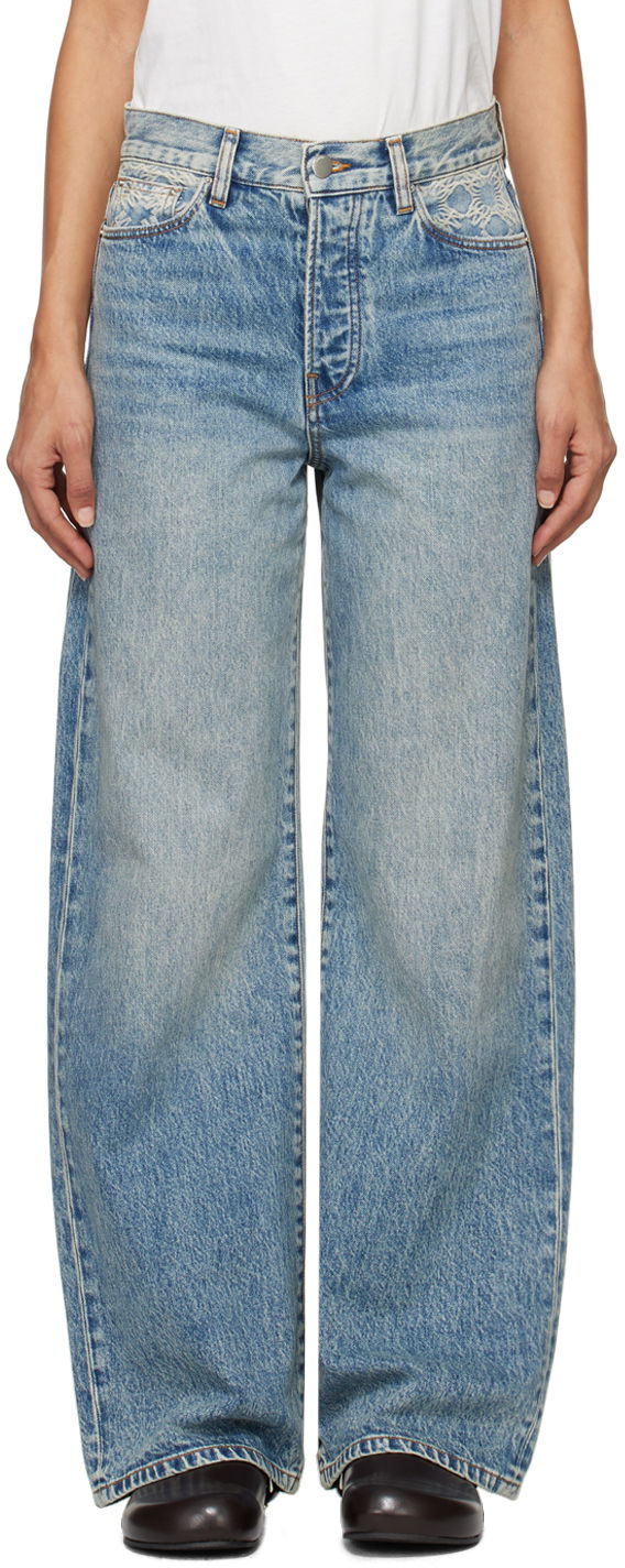Дънки AMIRI High Rise Wide Jeans Синьо | AWDNGG1005, 0