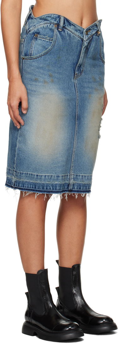Пола We11done We11done Heart Denim Midi Skirt Синьо | WD-DS3-24-333-W-BL, 1