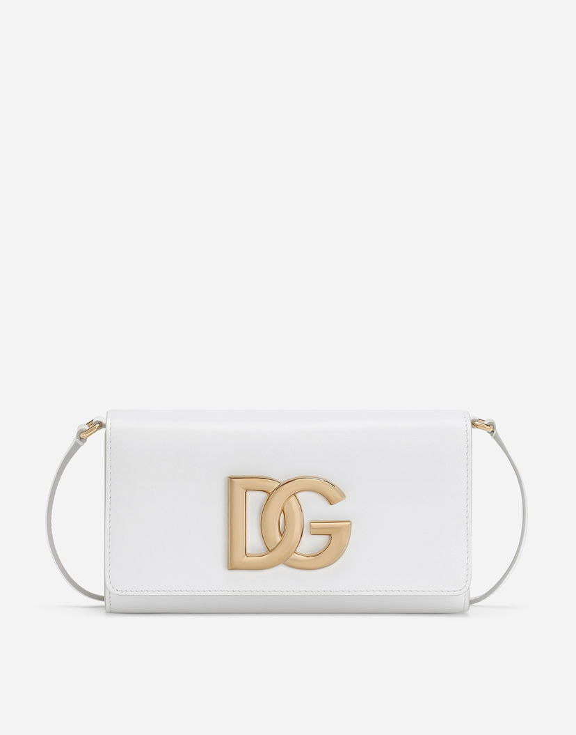Чанта през рамо Dolce & Gabbana 3.5 Calfskin Leather DG Logo Clutch Shoulder Crossbody Bag Onesize Бяло | BB7082AW57680002