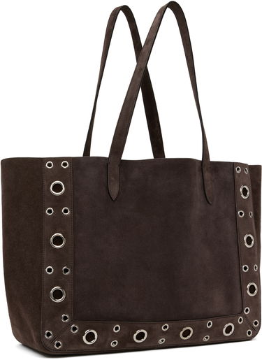 Голяма пазарска чанта Valentino Valentino Garavani Medium Nellcôte Suede Shopping Tote Кафяво | 6W0B0R79JET, 2