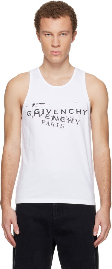 Потник Givenchy Distressed Stamp Print Tank Top Бяло | BM71NH3YSA100, 0
