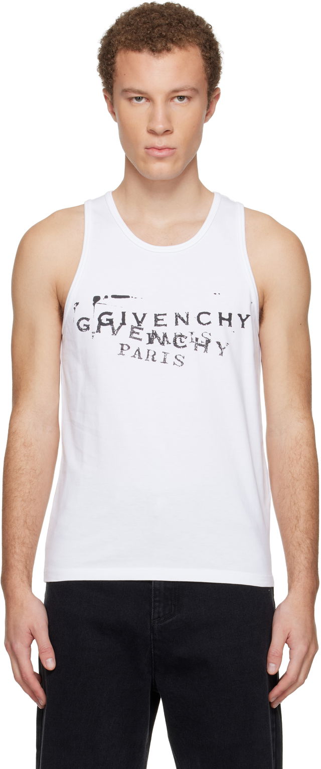 Distressed Stamp Print Tank Top