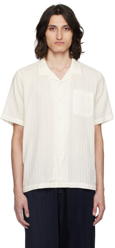 Риза Universal Works Universal Works Road Striped Casual Shirt Бяло | 30666, 0