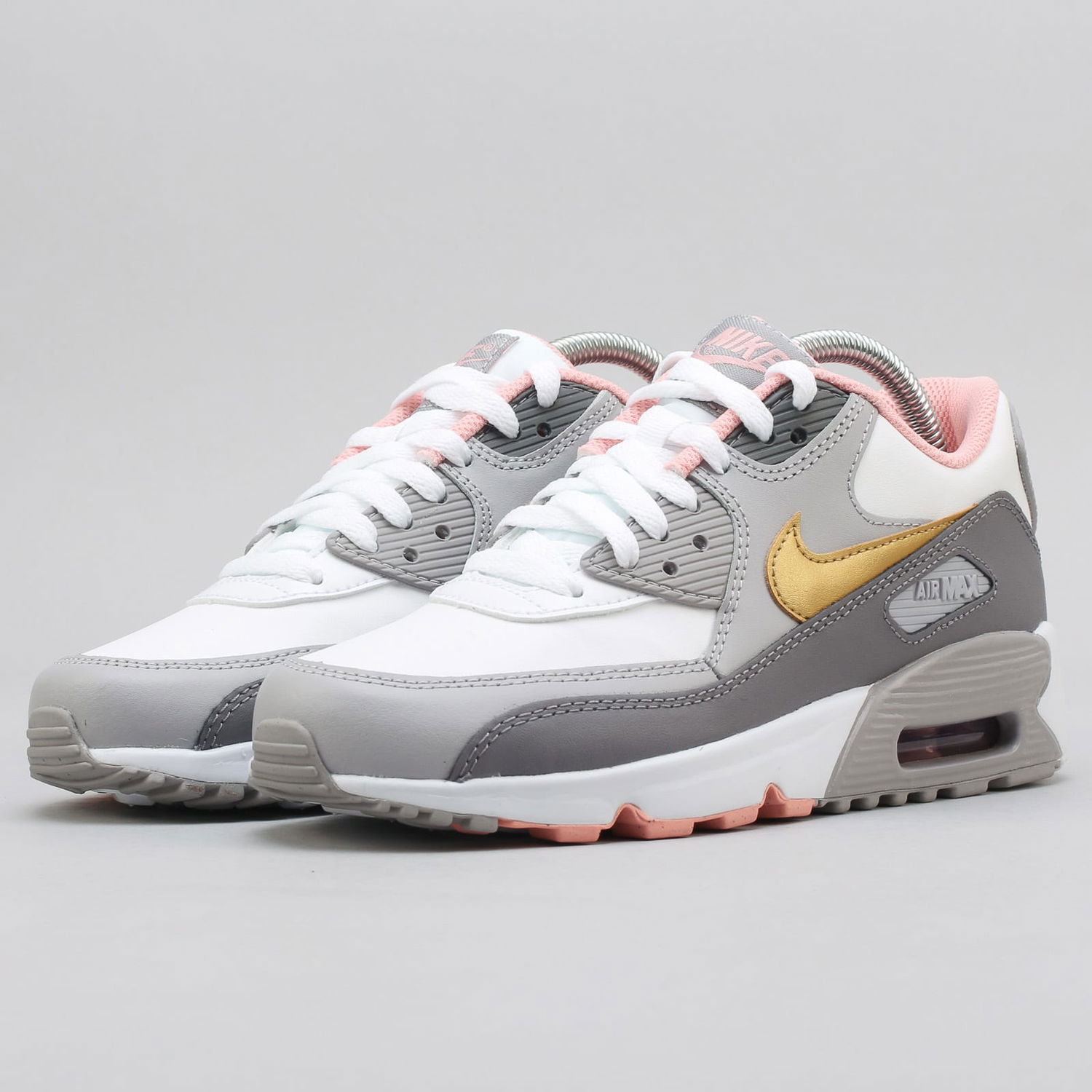 Кецове и обувки Nike Air Max 90 Leather "Gunsmoke Pink" GS Сиво | 833376-011, 1