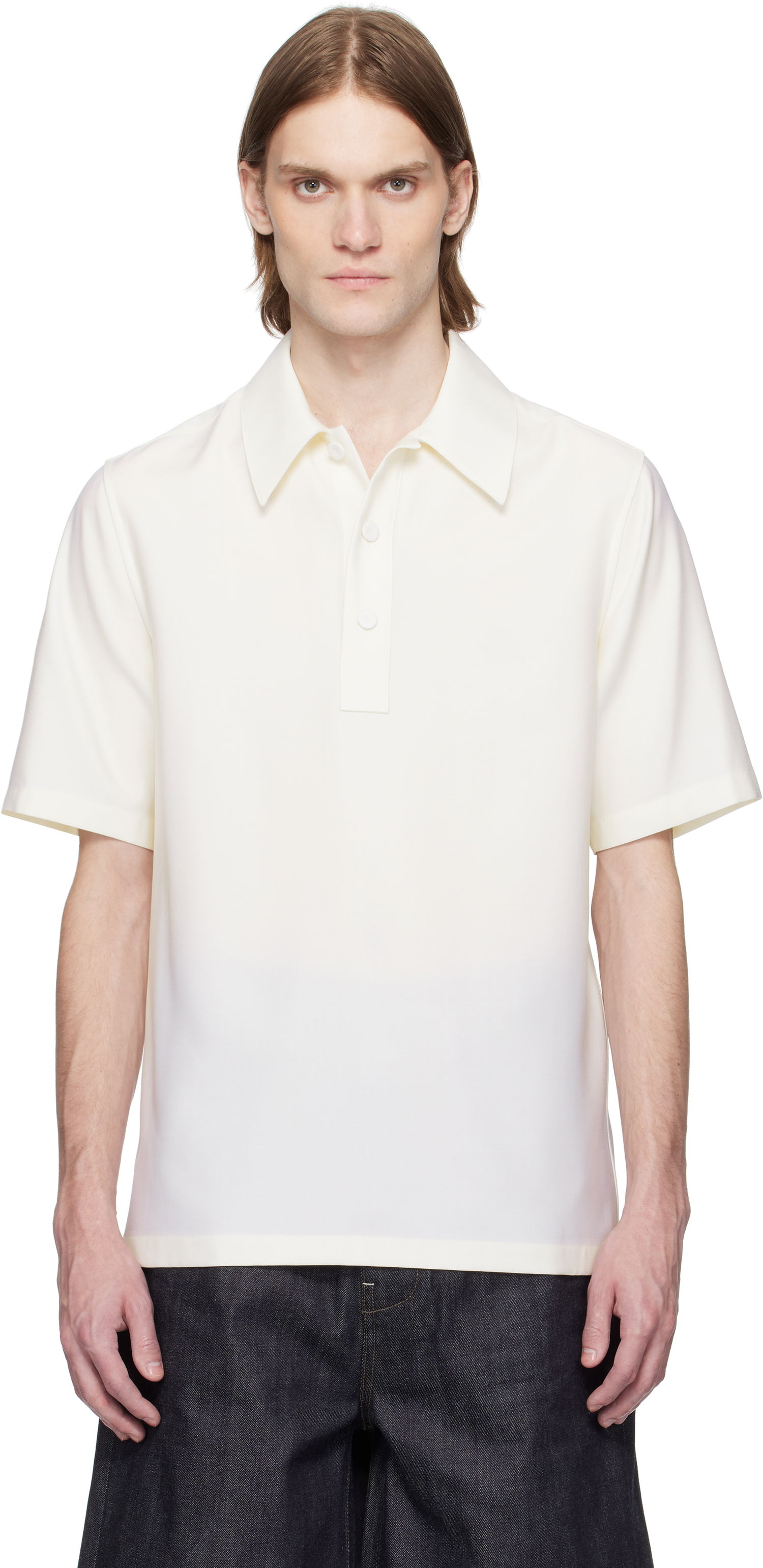Поло тениска Jil Sander Jil Sander Virgin Wool Polo Бяло | J21DL0223_J40224, 0