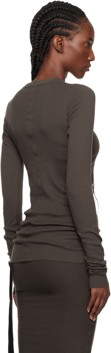 Тениска Rick Owens DRKSHDW Concordians Ribbed Long-Sleeve T-shirt Кафяво | DS02E7217 RN, 2