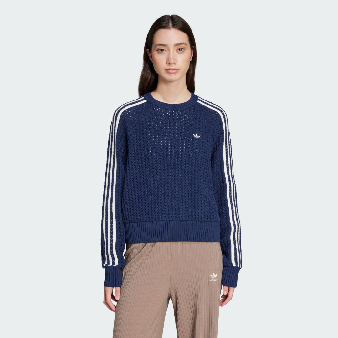 Пуловер adidas Performance Adicolor Knitted Crew Sweater Синьо | JD0906, 0