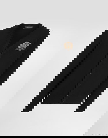 Пуловер Dolce & Gabbana Embroidered Crest Virgin Wool Cardigan Черно | GXV01ZJDVG7N0000, 0