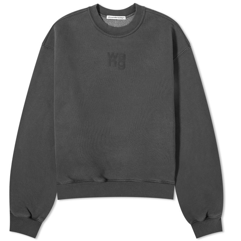 Пуловер Alexander Wang Essential Terry Logo Crew Sweat Сиво | 4CC3221360-094A