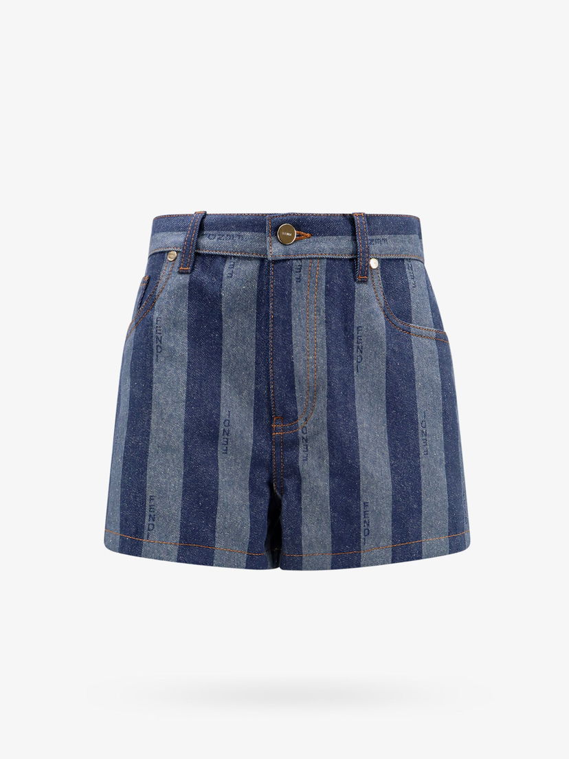 Къси панталони FENDI Striped Denim Shorts Синьо | FLP839AS8JF0QB0