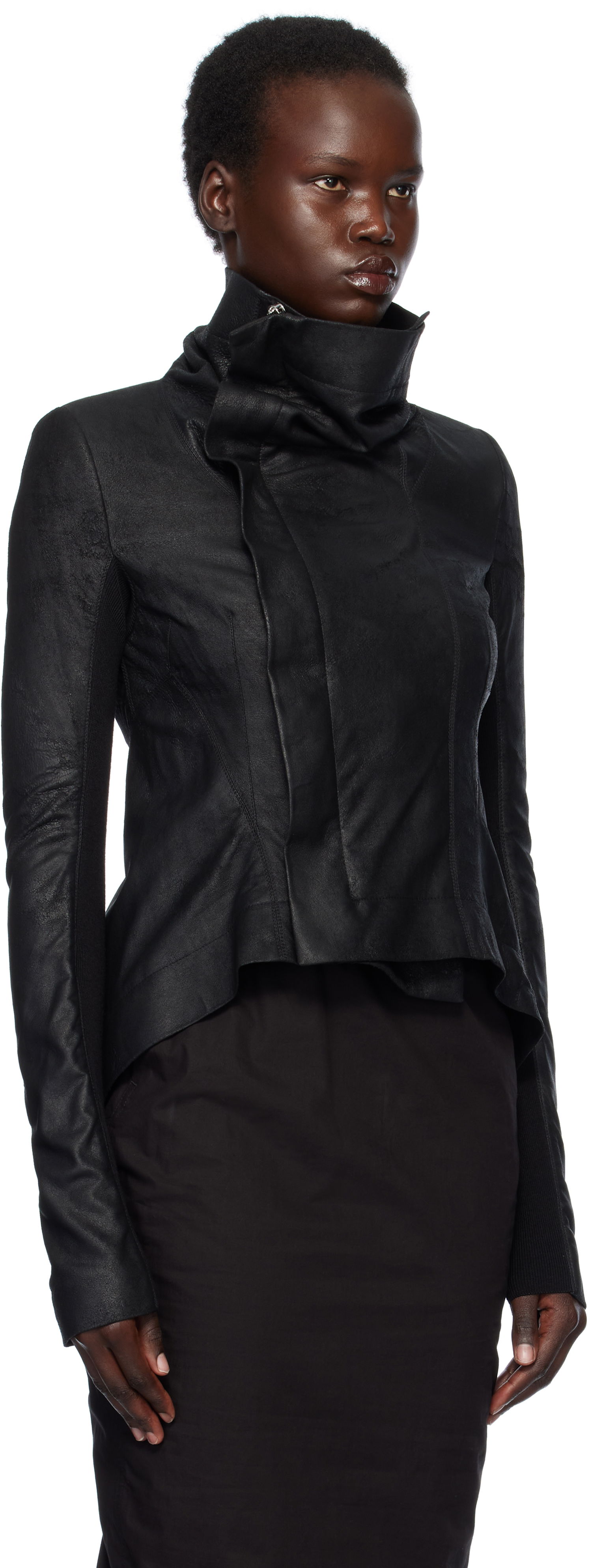 Яке Rick Owens Rick Owens Hollywood Naska Biker Leather Jacket Черно | RP01E7743 LBA, 1